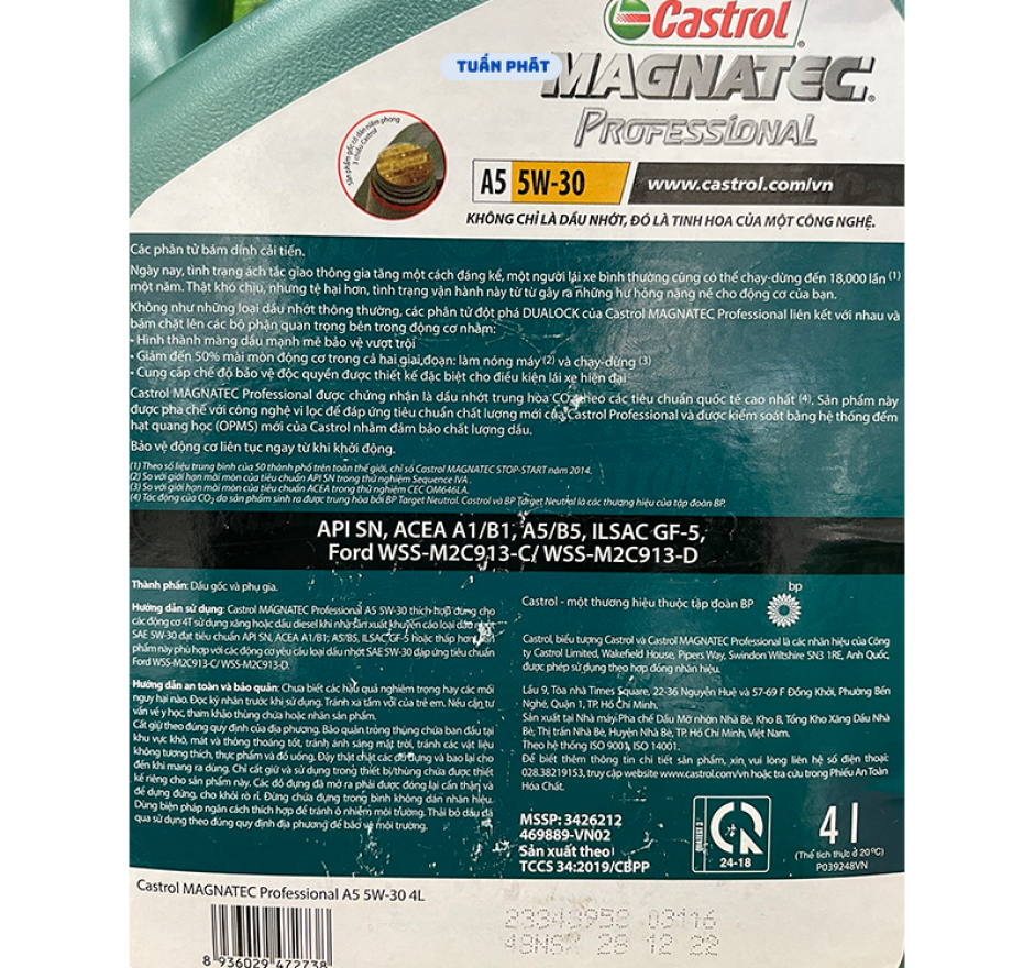 Castrol Magnatec Professional A5 5W-30 4 Lít