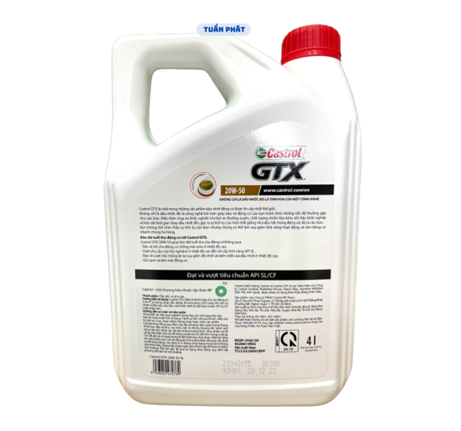 Nhớt CASTROL GTX 20W50 SL/CF (4L)