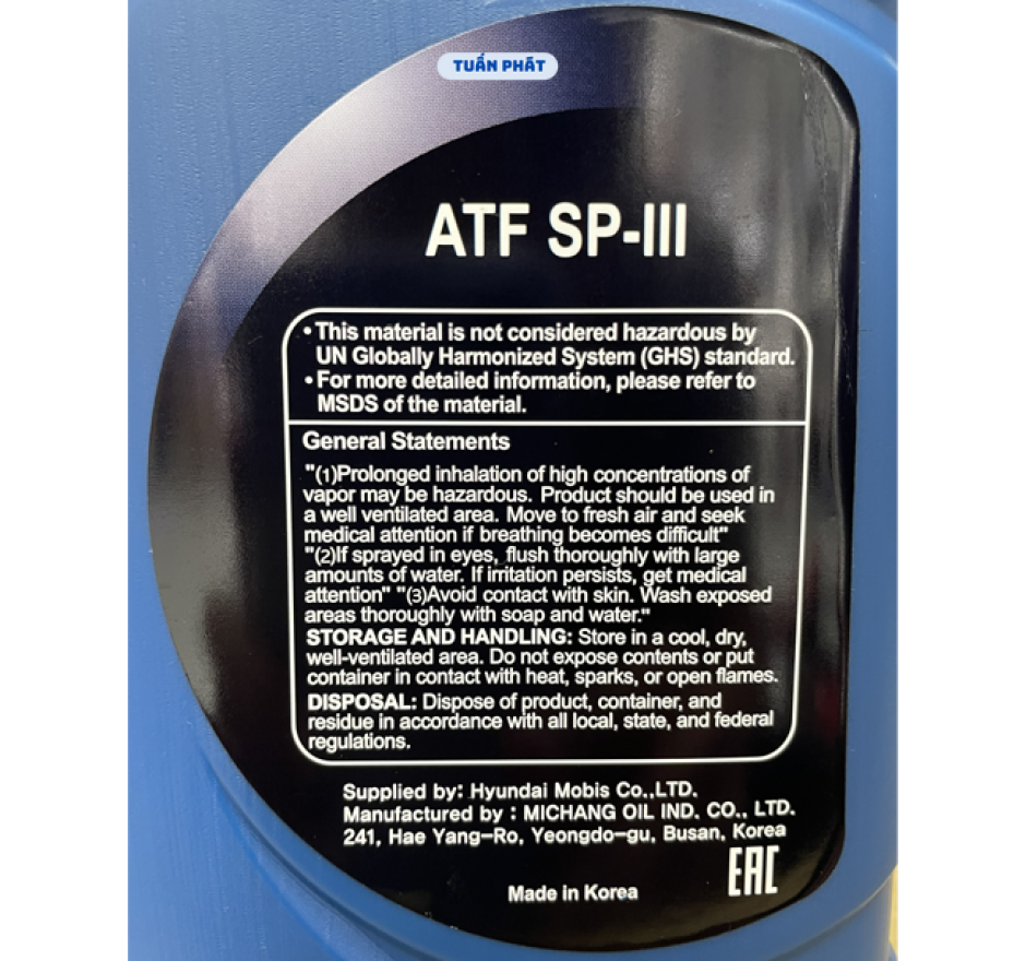 DẦU HỘP SỐ TỰ ĐỘNG HYUNDAI KIA ATF SP-III (1 LÍT)