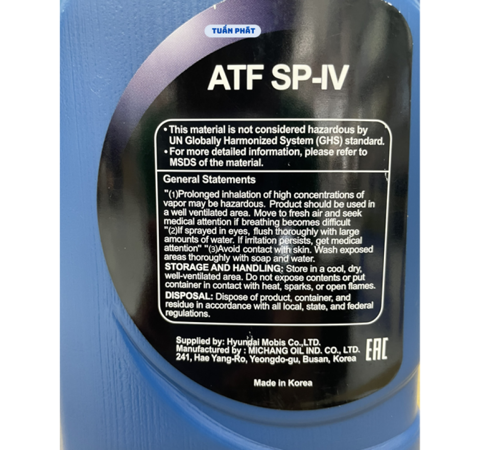 Nhớt Hộp Số Tự Động ATF Huyndai SP-IV (1Lít)