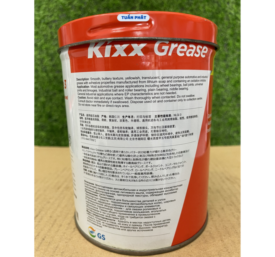 Mỡ bò Kixx Grease Hàn Quốc 3 chịu nhiệt cao cấp lon 1kg
