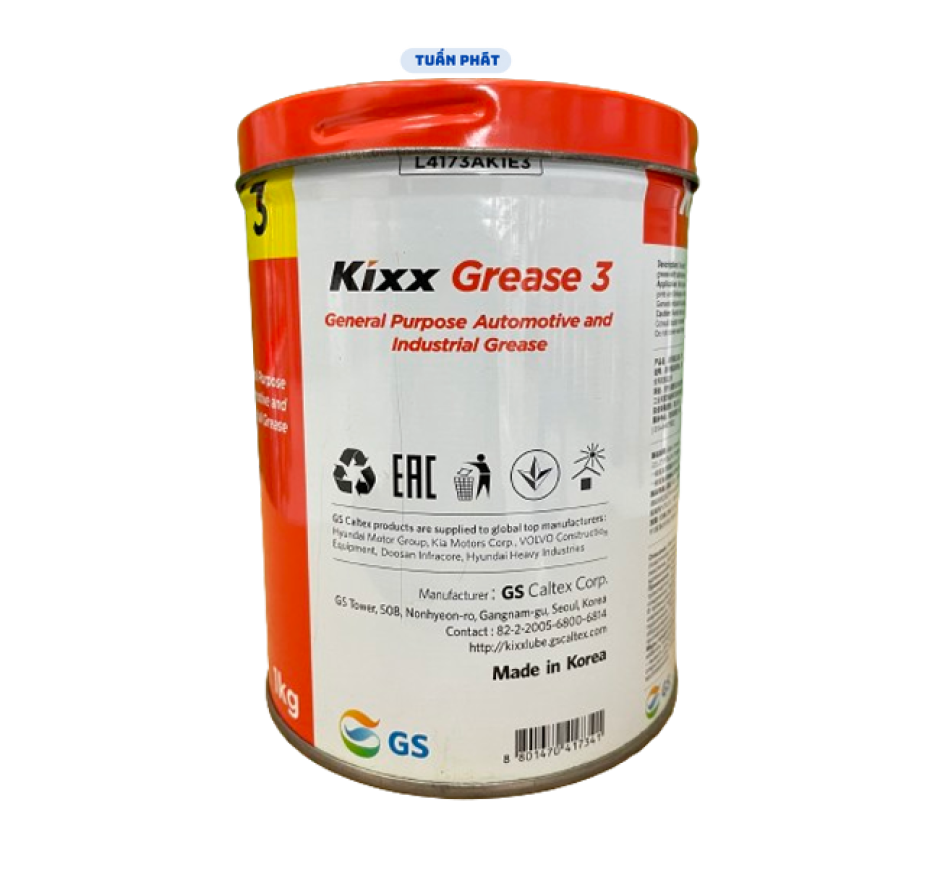 Mỡ bò Kixx Grease Hàn Quốc 3 chịu nhiệt cao cấp lon 1kg