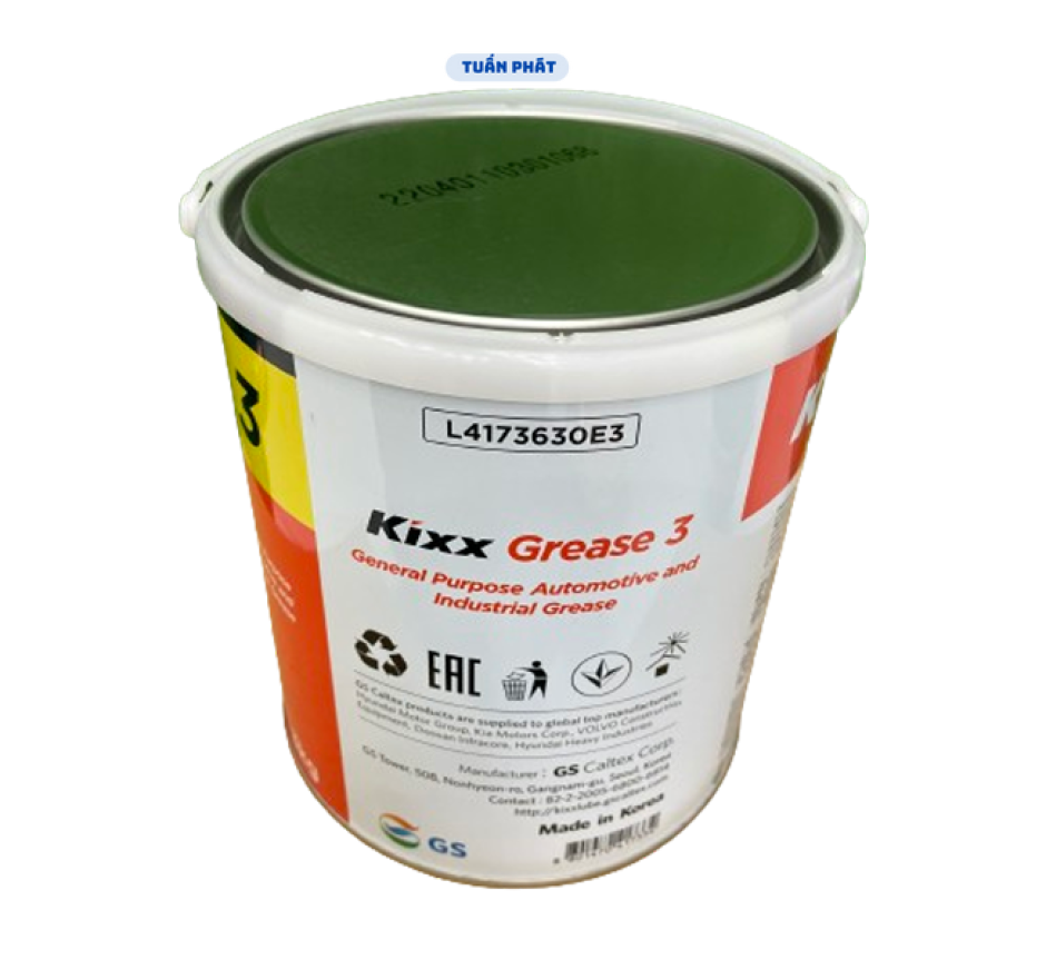 Mỡ bò Kixx Grease  3 Hàn Quốc chịu nhiệt cao cấp lon 3kg