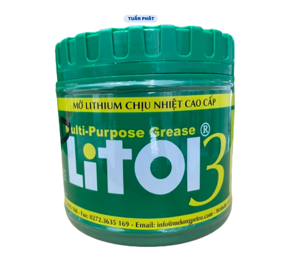 Mỡ Mekong chịu nhiệt cao LITOL 3 400g đa chức năng bôi trơn vòng bi, bạc đạn, khớp nối