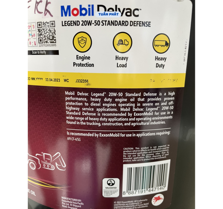 Dầu động cơ Mobil Delvac Super 20W50 20L