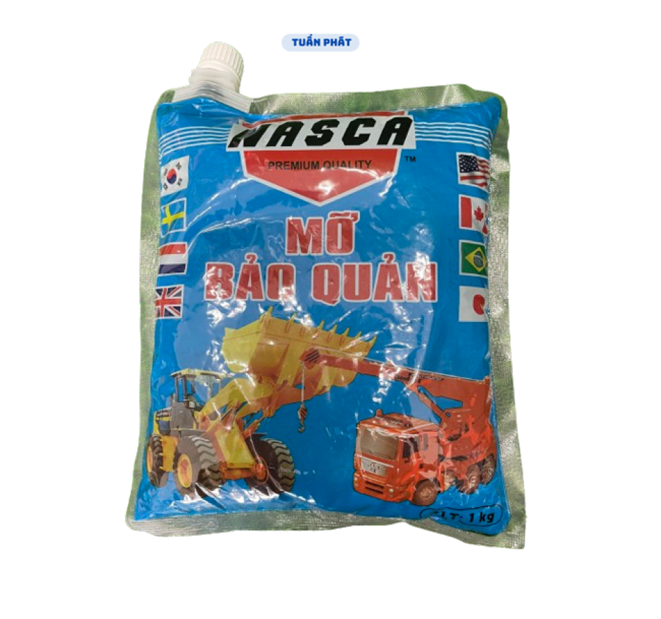 MỠ BÒ NASCA MỠ BẢO QUẢN BÔI TRƠN VÒNG BI BẠC ĐẠN .. CHỐNG GỈ SÉT CHỐNG ĂN MÒN 1Kg (Bịch xanh)