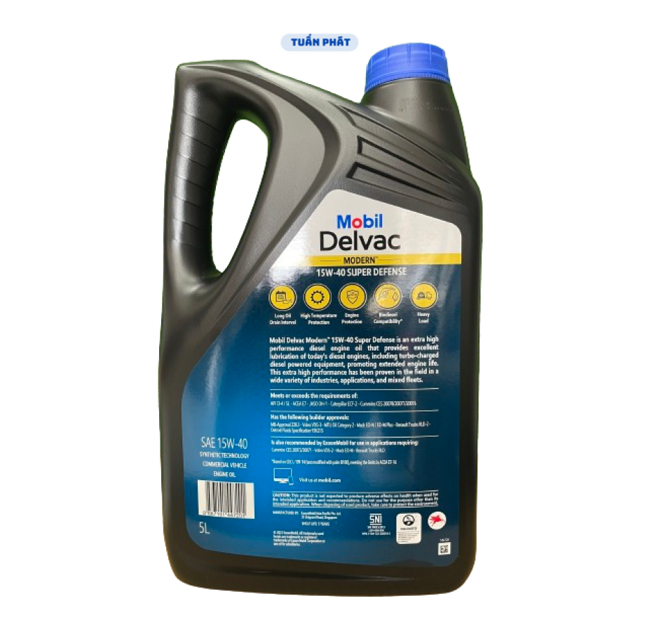Dầu nhớt Mobil Delvac Modern 15W40 super defense 5 lít