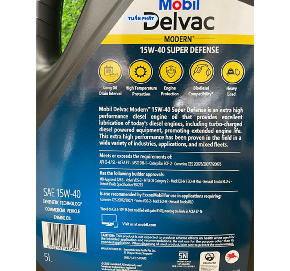 Dầu nhớt Mobil Delvac Modern 15W40 super defense 5 lít