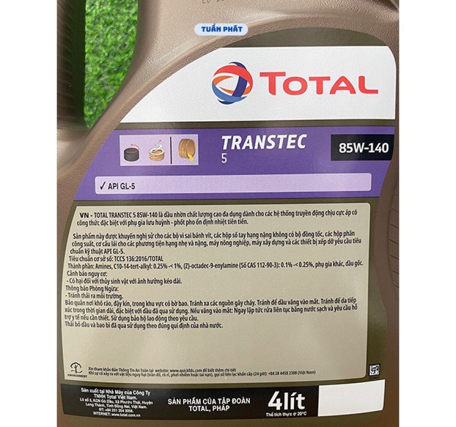 Dầu truyền động TOTAL TRANSTEC 5 85W-140 4 LÍT
