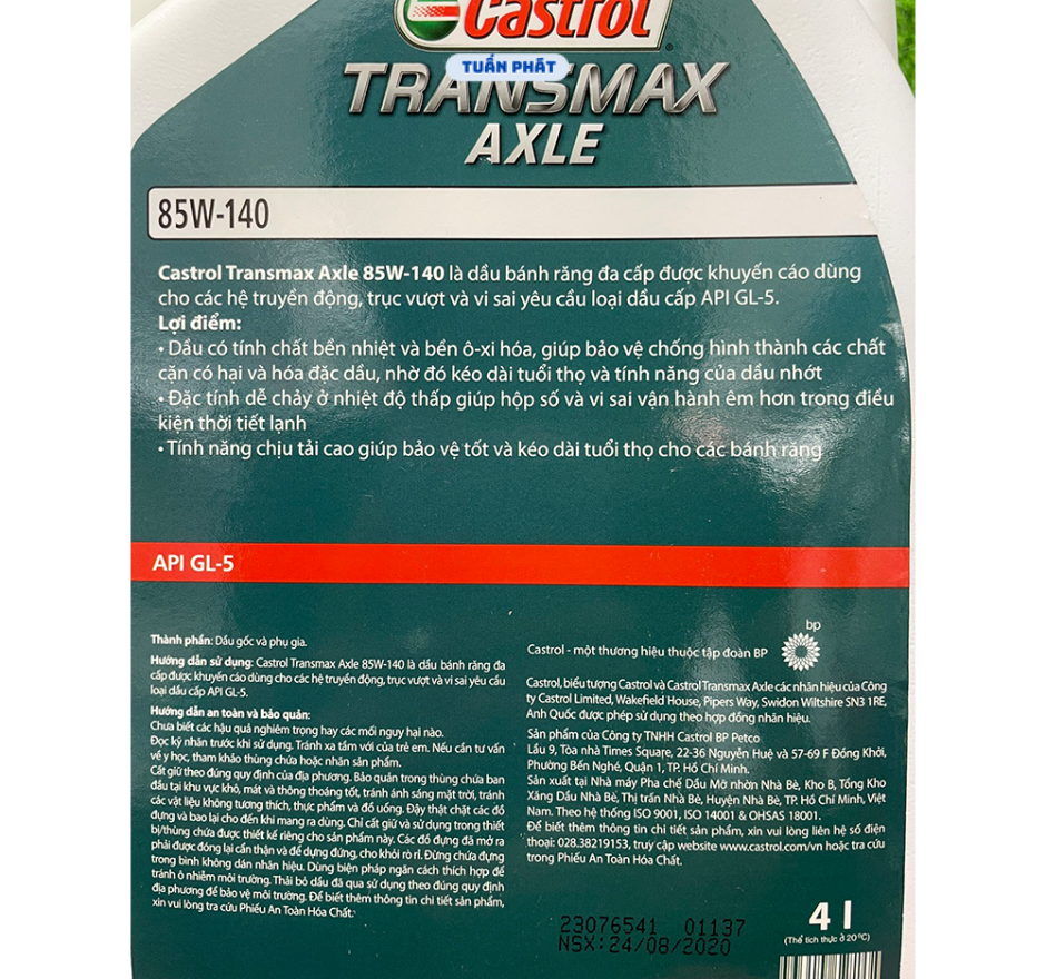 Dầu cầu CASTROL TRANSMAX AXLE 85W-140 4L