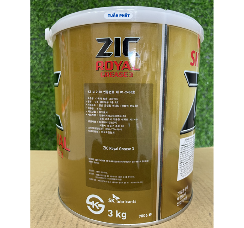 Mỡ ZIC ROYAL GREASE 3 (3kg) nhập khẩu HÀN QUỐC NGUYÊN THÙNG